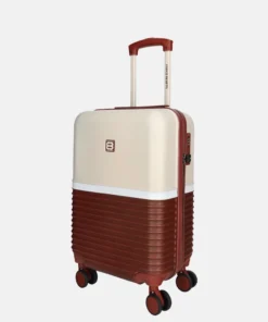 Enrico Benetti Pricetown handbagage koffer 55 cm bordeaux-beige met TSA slot