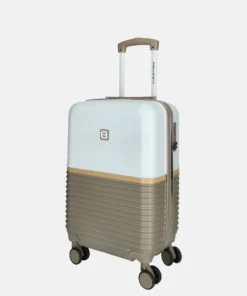 Enrico Benetti Princetown handbagage koffer 55 cm taupe-ivoor met TSA slot